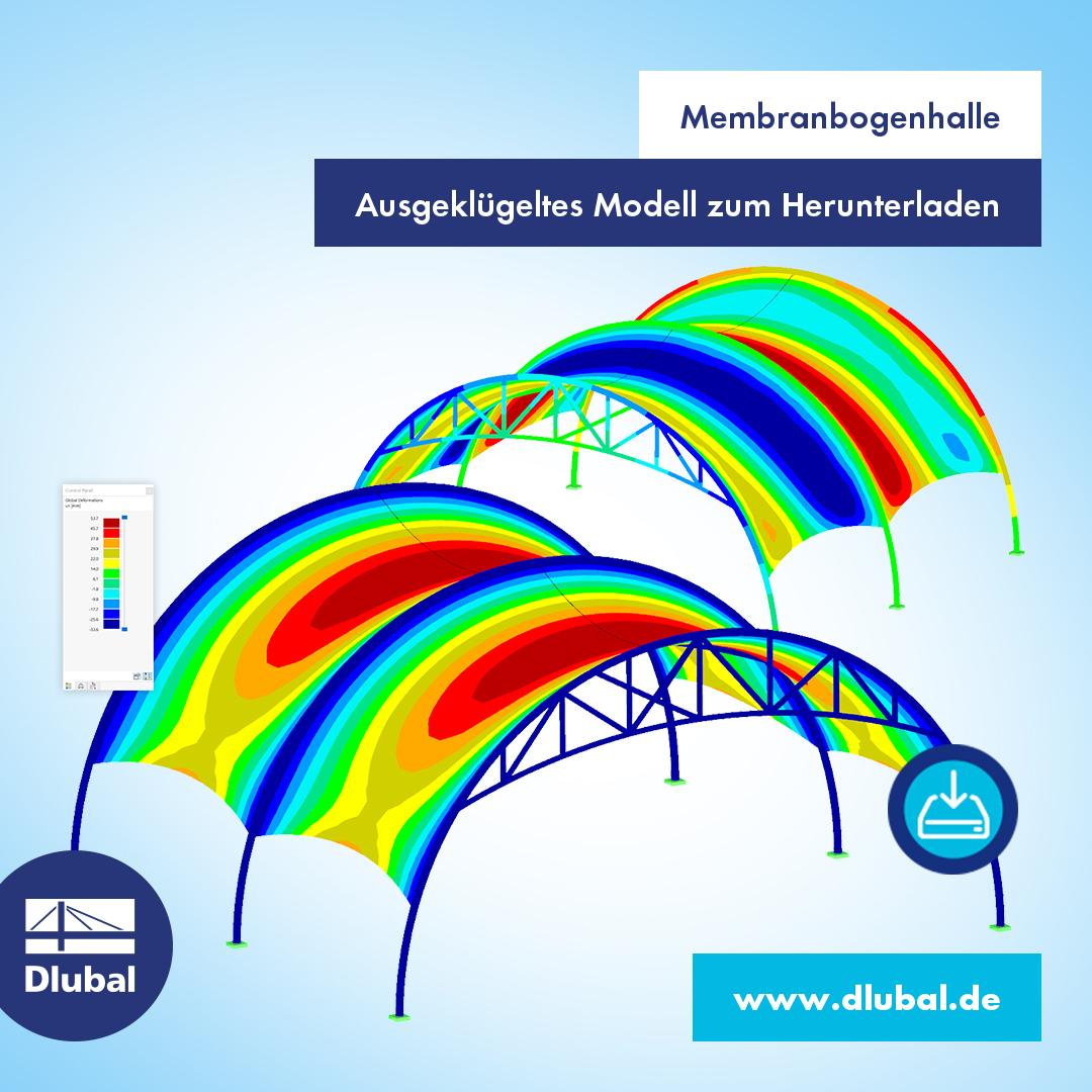 Bogenhalle mit Membrandach