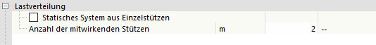 Anzahl der mitwirkenden Stützen festlegen