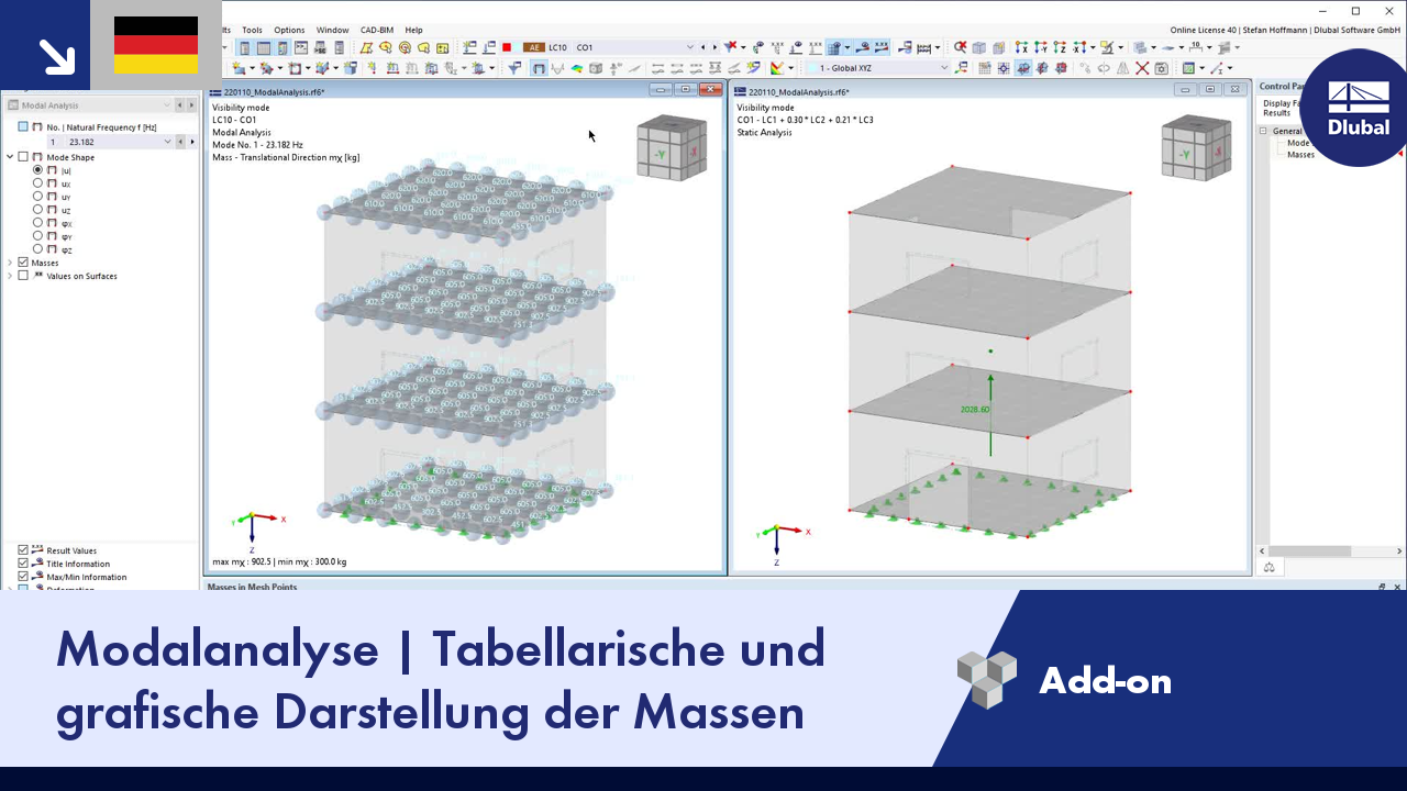 Video: Modalanalyse | Tabellarische und grafische Darstellung der Massen