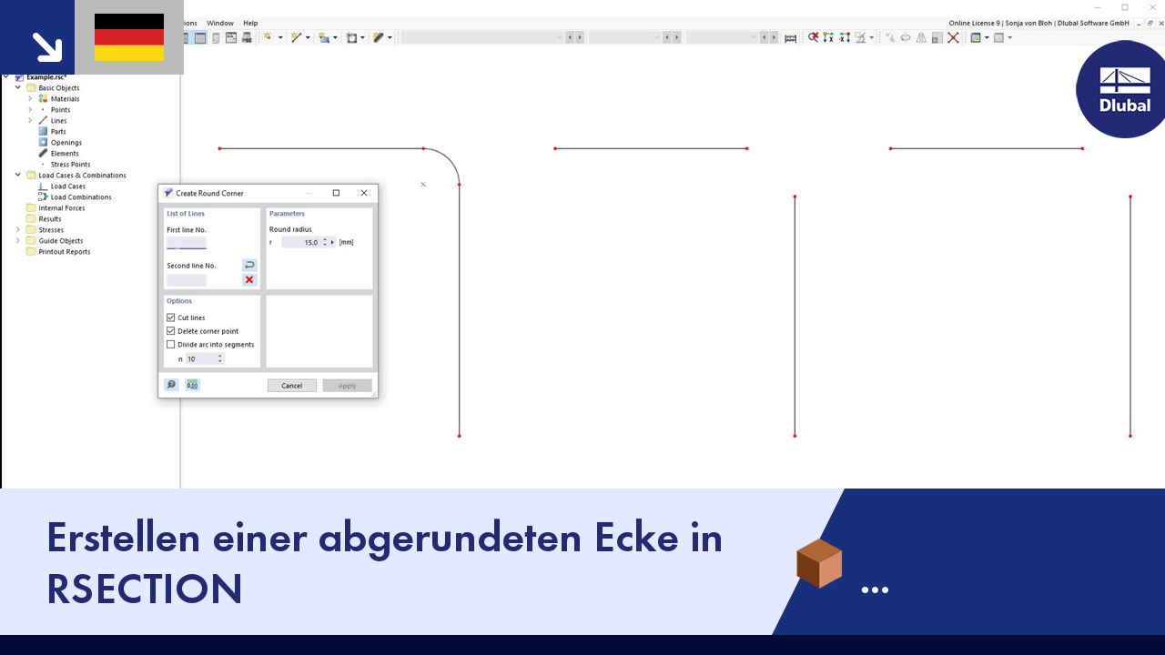 Video: Erstellen einer abgerundeten Ecke in RSECTION