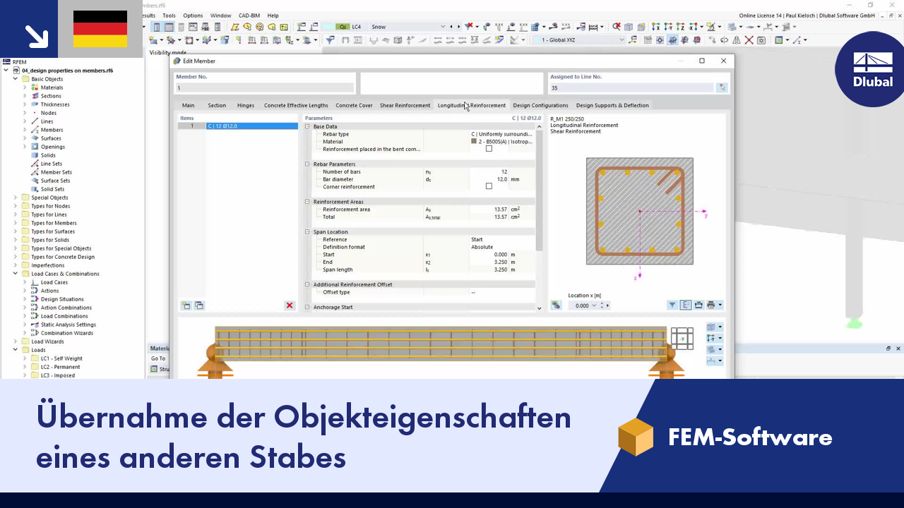 Video: Übernahme der Objekteigenschaften eines anderen Stabes