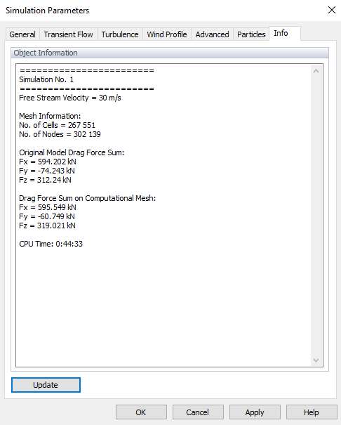 Simulationsparameter, Info