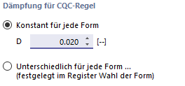 Dämpfung für CQC-Regel festlegen