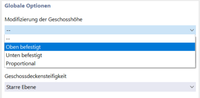 Modifizierung der Geschosshöhe