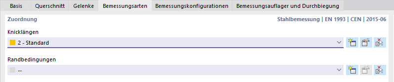 Effektive Längen des Typs "2" für Plattformträger