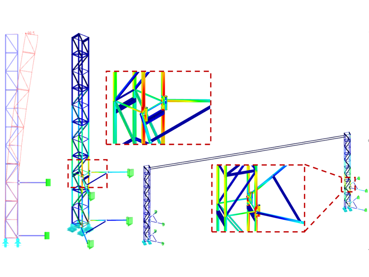 Absturzsicherung in RFEM mit Verformungen und Spannungen (© SDEA Engineering Solutions - Spanien)