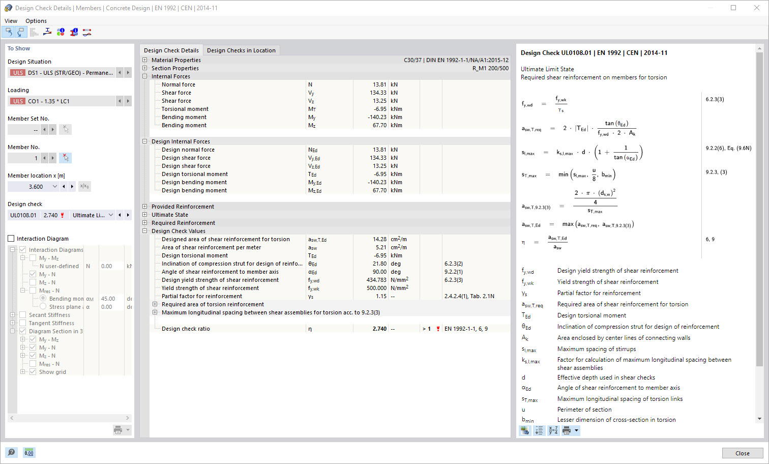 FAQ 005237 | Wie ist ie erforderliche Bewehrung asw in RFEM 6 im Vergleich zu RFEM 5 zu interpretieren? Wo finde ich das Ergebnis 2*a-sw,T,Bügel