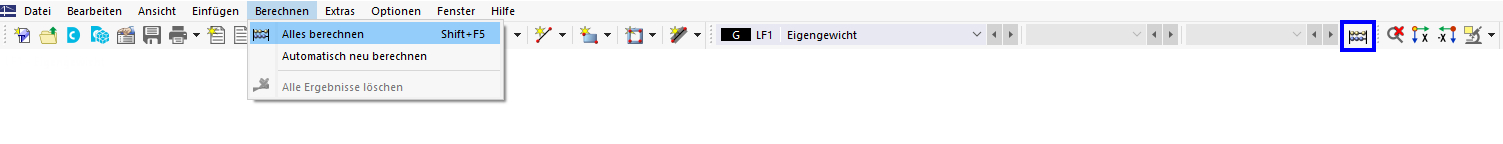 Funktion 'Alles berechnen' im Menü und Symbolleiste