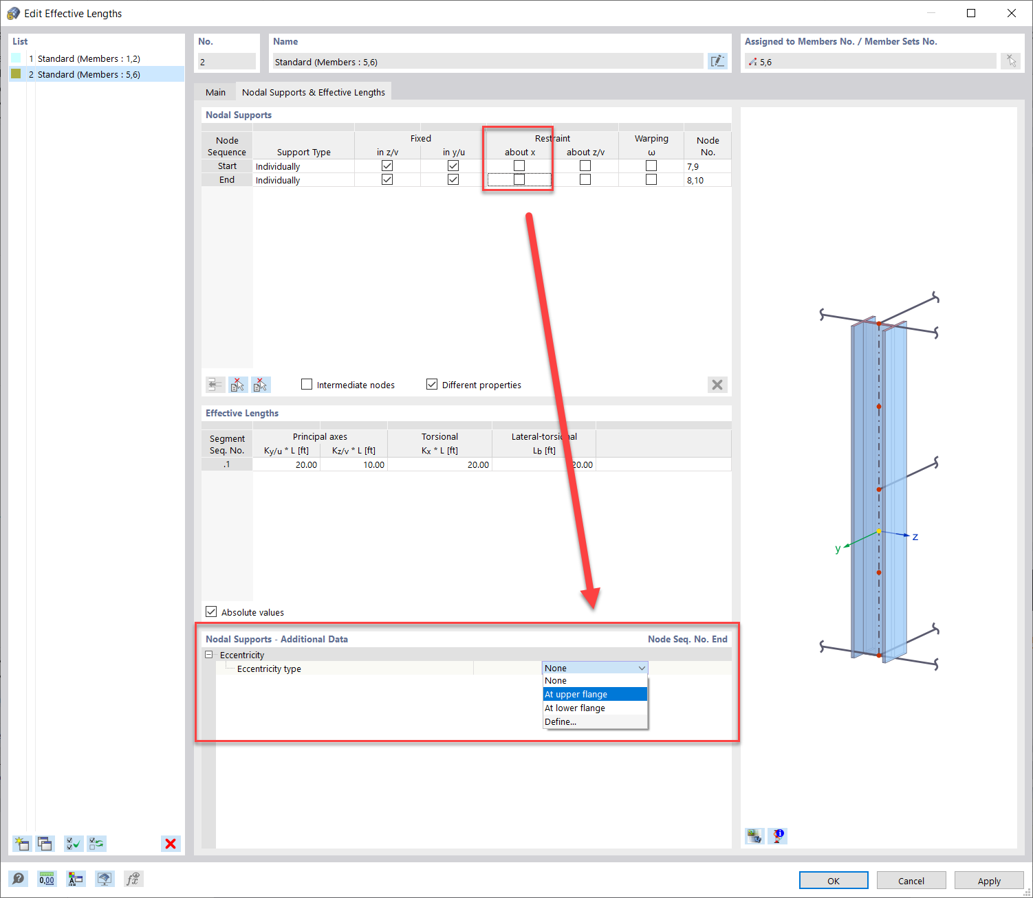 FAQ 005240 | Wie kann man die Knicklängen bei einer Stahlbemessung in RFEM 6 festlegen?