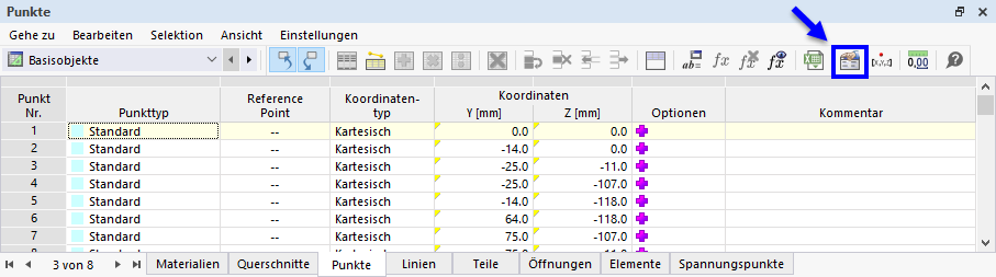 Schaltfläche 'Globale Parameter bearbeiten'