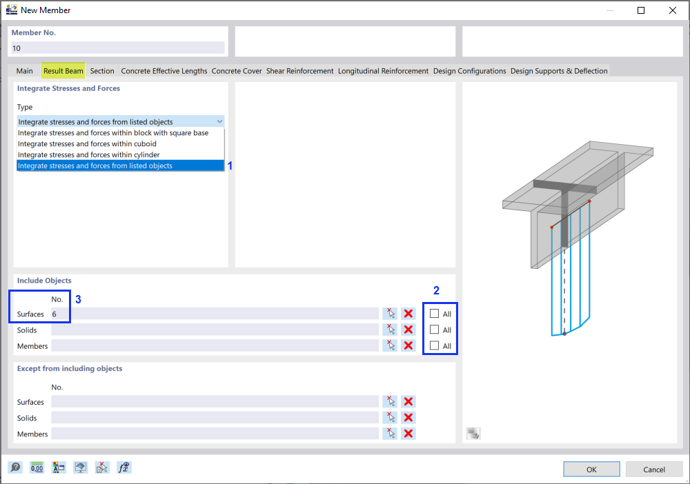 Definition der Integrationsparameter