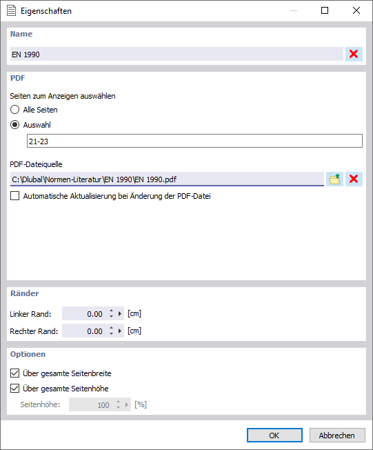 PDF-Datei integrieren