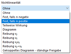 Gelenknichtlinearität auswählen