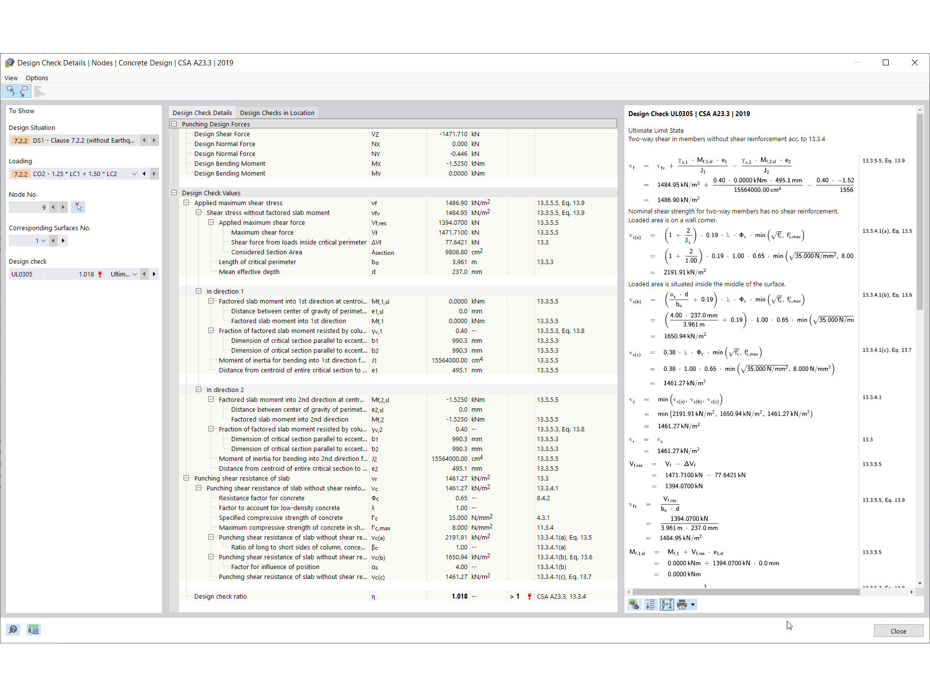 KB 001741 | Durchstanznachweis nach ACI 318-19 und CSA A23.3-19 in RFEM 6