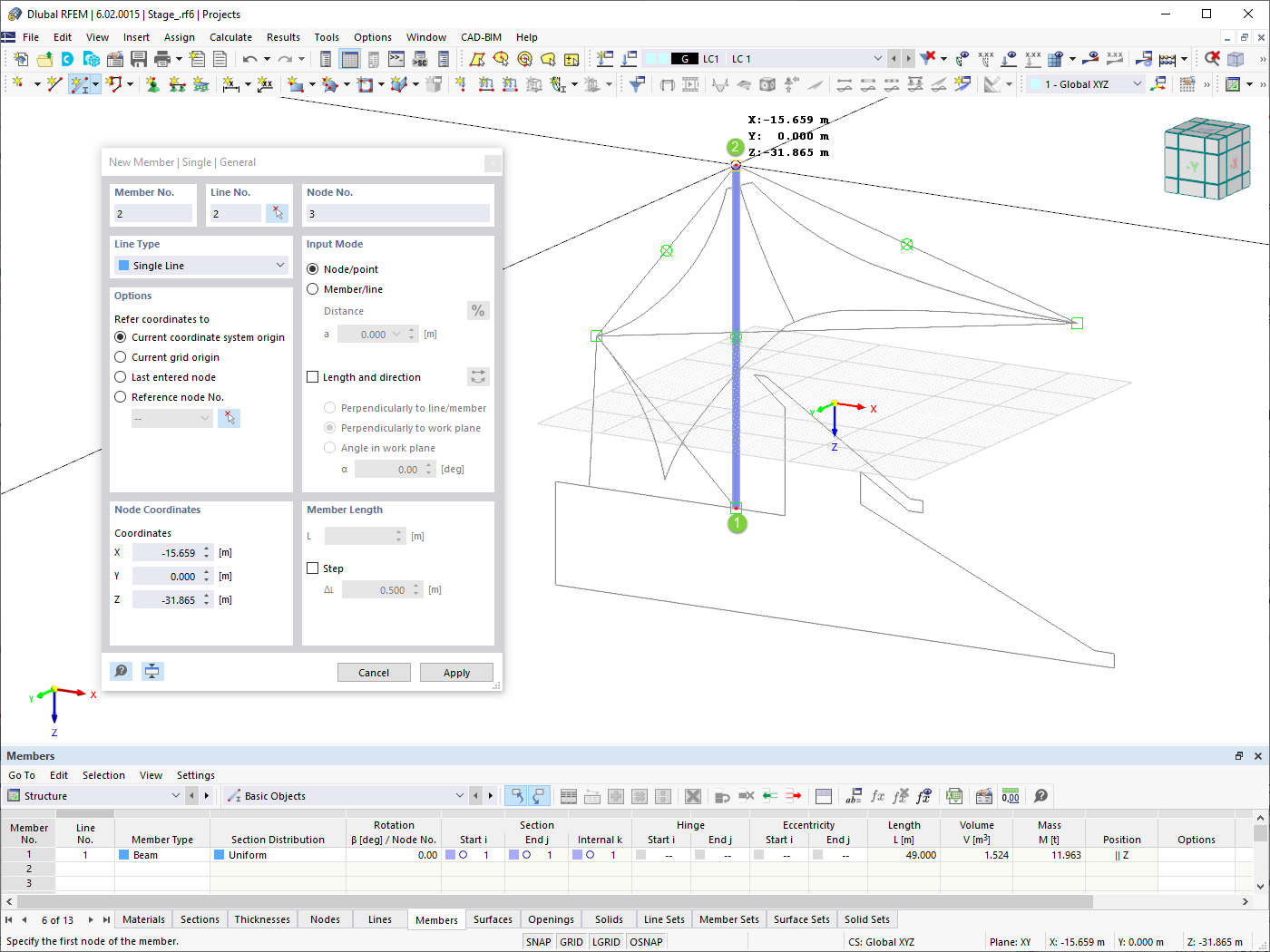 Mitglied im RFEM-Arbeitsfenster