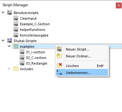 Ordner im 'Skript-Manager' umbenennen