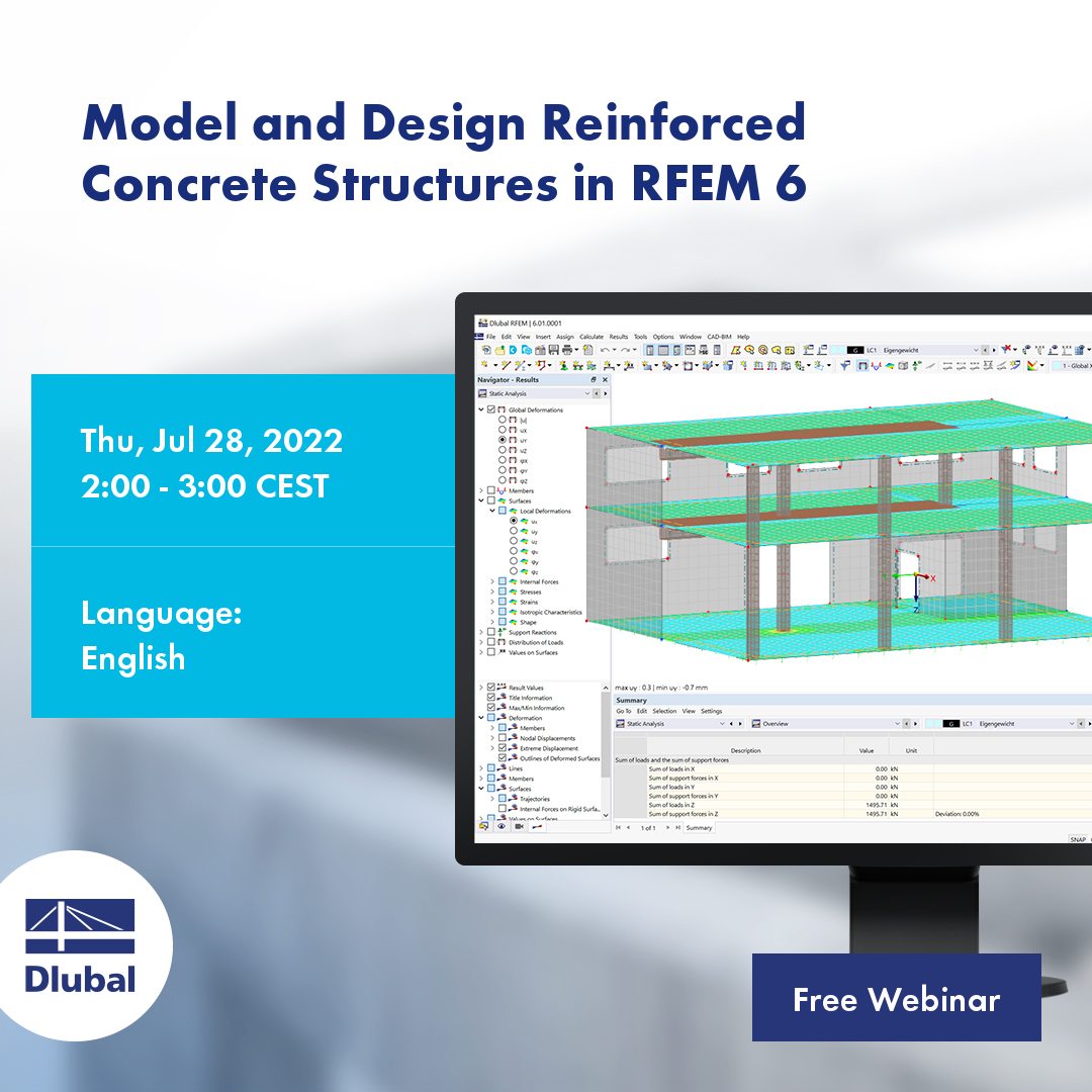 Modellierung und Bemessung von Stahlbetonkonstruktionen in RFEM 6