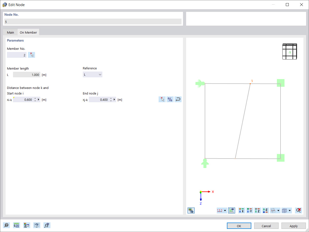 Neue Position von Knoten 5