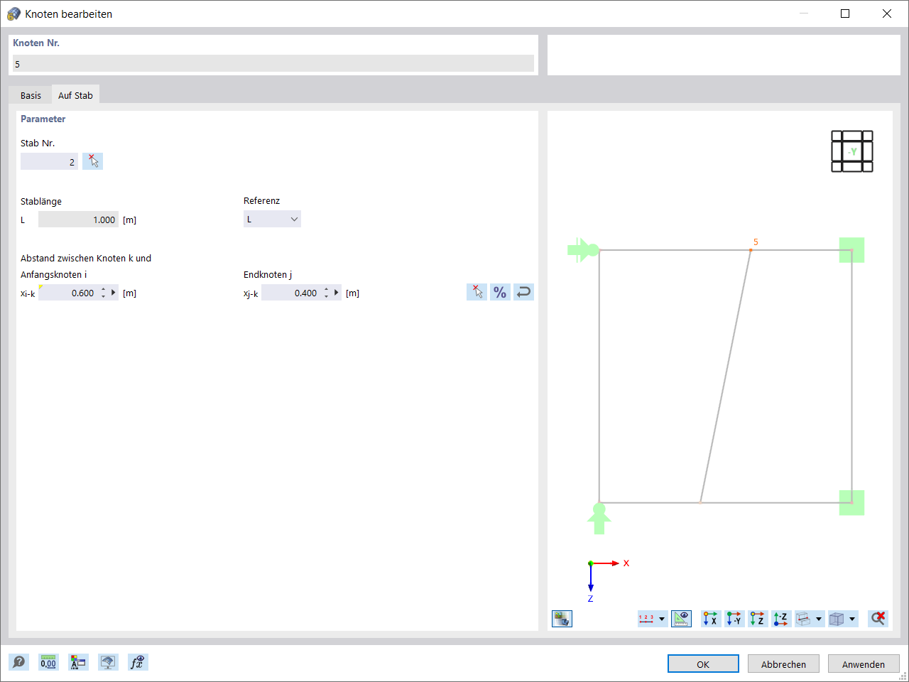 Neue Position von Knoten 5