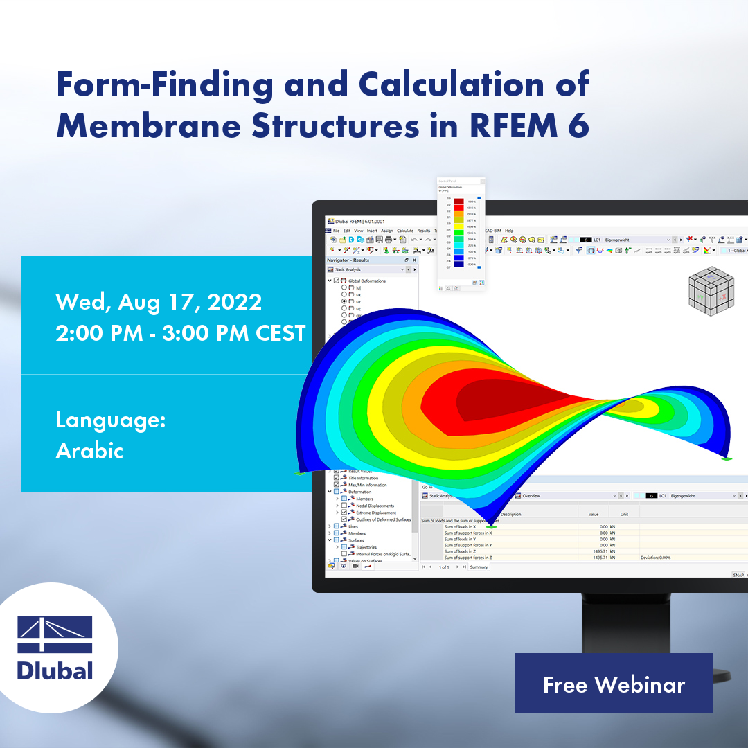 Formfindung und Berechnung von Membrankonstruktionen in RFEM 6