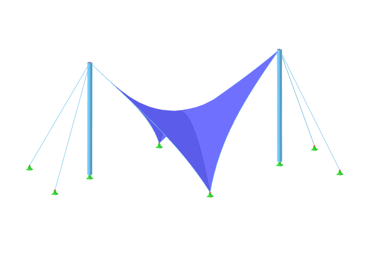 Membran- und Seilnetzstruktur