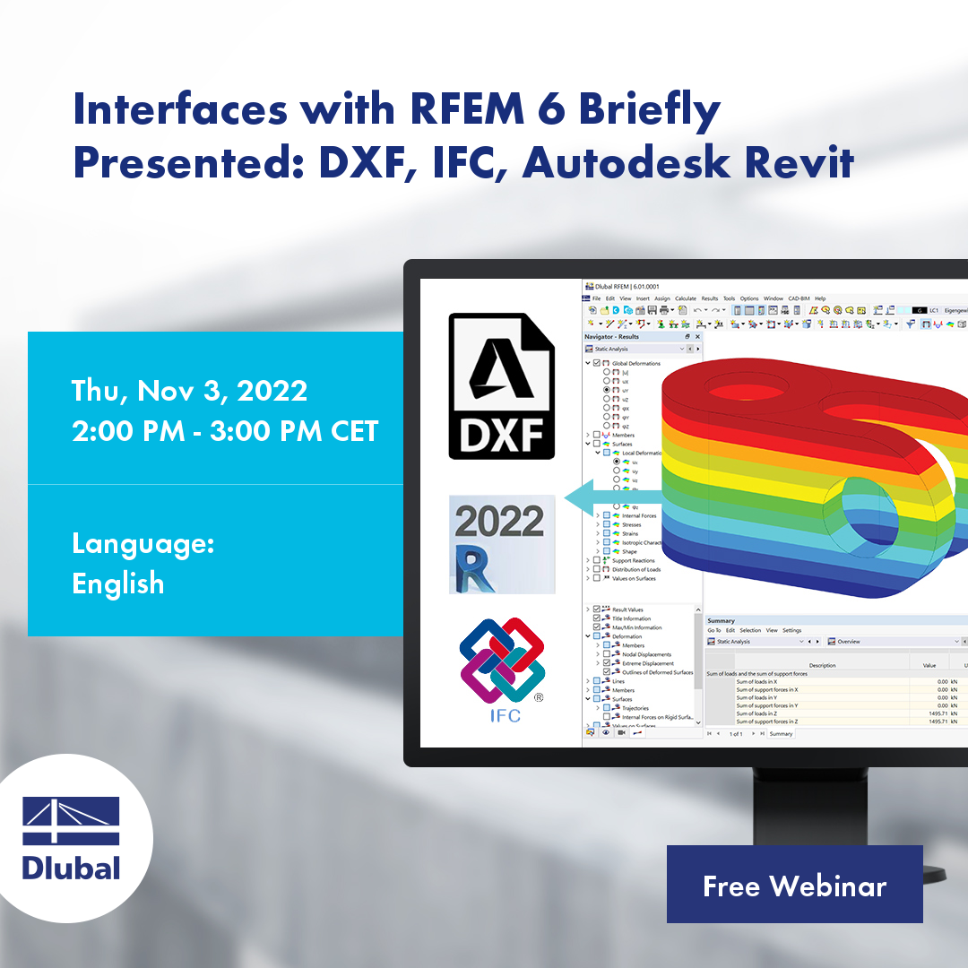 Kurze Vorstellung der Schnittstellen mit RFEM 6: DXF, IFC, Autodesk Revit