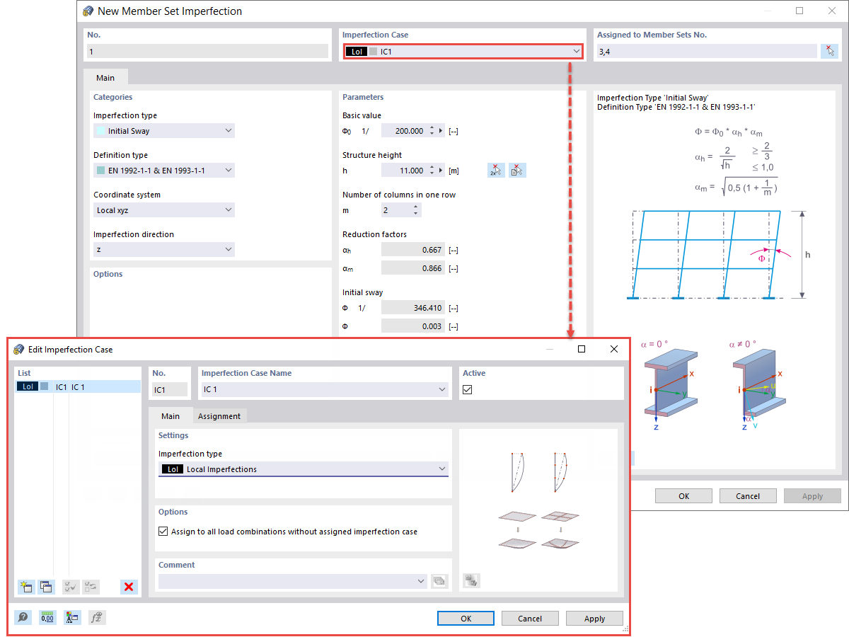 Definition einer globalen Anfangsschiefstellung in RFEM 6