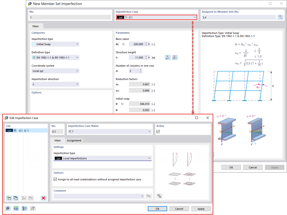 Globale Anfangsverlagerungsimperfektion in RFEM 6 definieren