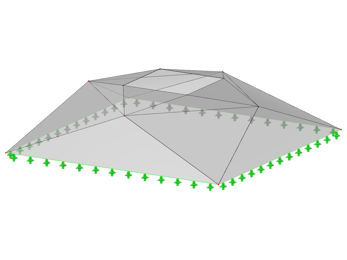 Modell-ID 505 | 034-FPC032 | Pyramidenförmige Faltwerksysteme. Doppelt gefalteter Pyramidenstumpf. Rechteckiger Grundriss