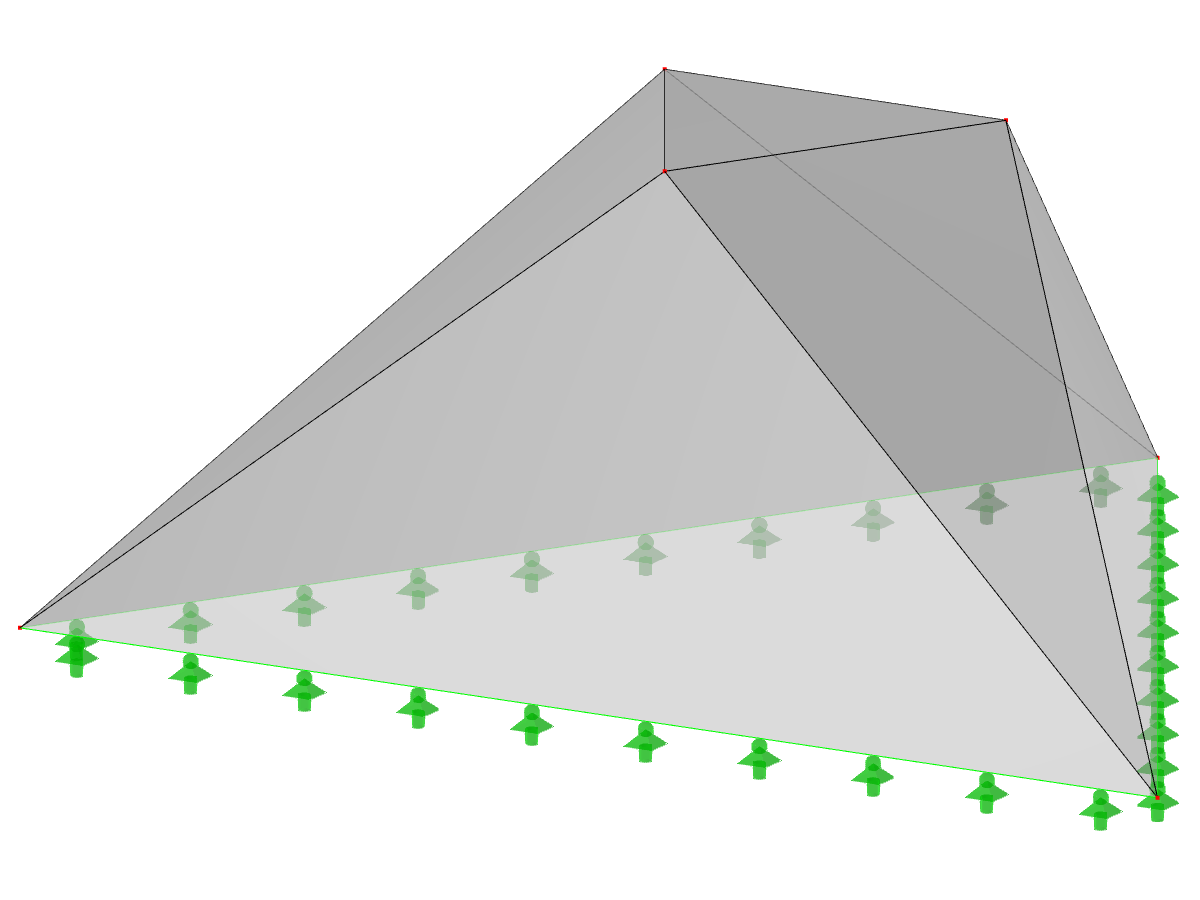 Modell-ID 517 | 034-FPC020-b (allgemeinere Variante zu 034-FPC020-a) | Pyramidenförmige Faltwerksysteme. Gefaltete Dreiecksflächen. Dreieckiger Grundriss