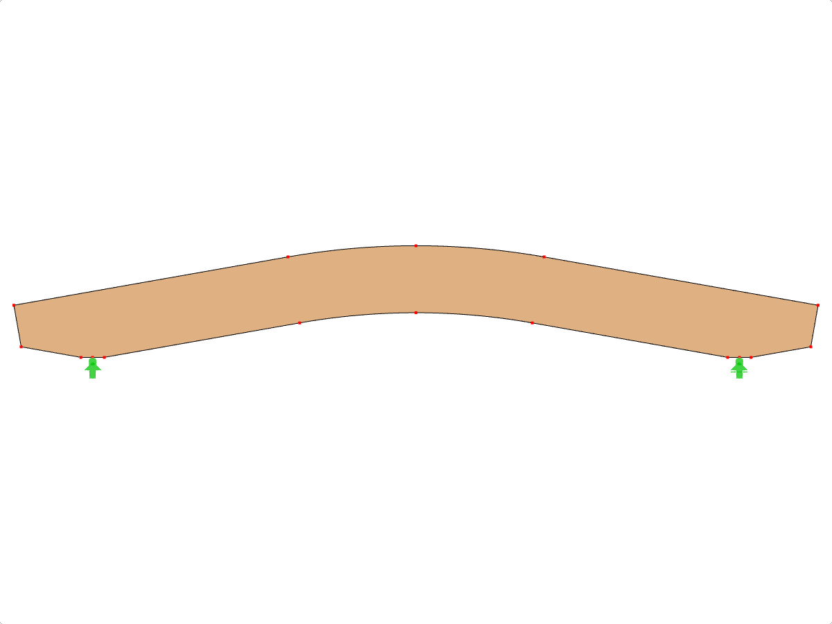 Modell-ID 573 | GLB0404 | Brettschichtholzträger | Gebogen | Konstante Höhe | Symmetrisch | Gevoutete Kragarme