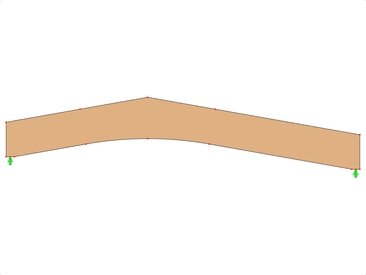 Modell ID 594 | GLB0506 | Brettschichtholzträger | Gekrümmter Untergurt | Konstante Höhe | Asymmetrisch | Ohne lose aufgesetzten Firstkeil