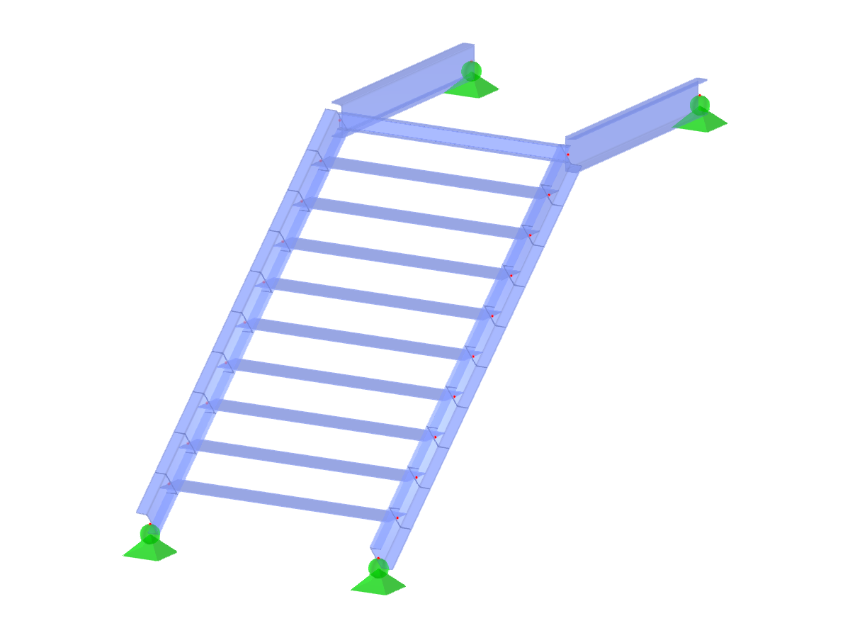 Modell-ID 2983 | STS001-b | Treppe | Einläufig | Gerade mit obererem Treppenabsatz