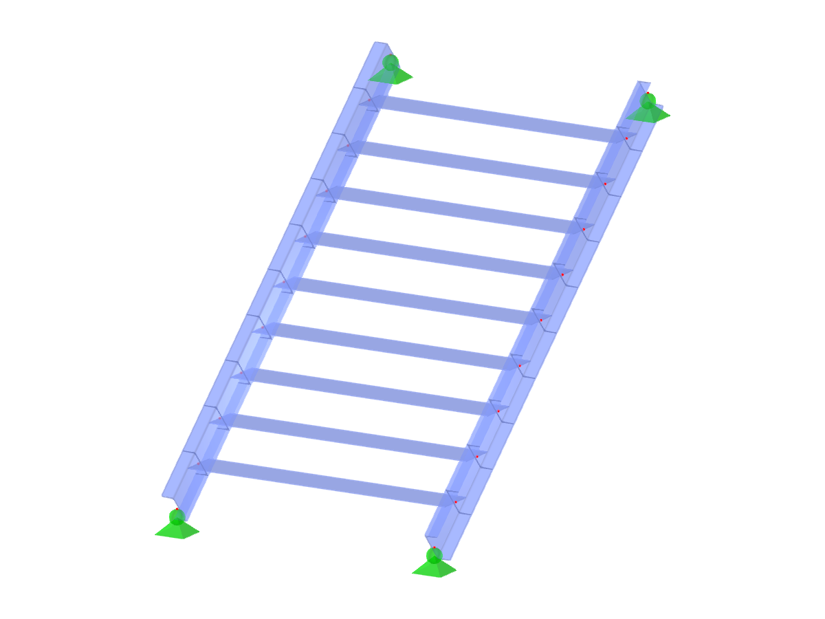 Modell-ID 3113 | STS001-abb | Treppen | Einfacher Aufgang | Geradläufig ohne Podest