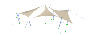 Modell der Membranüberdachung in RFEM