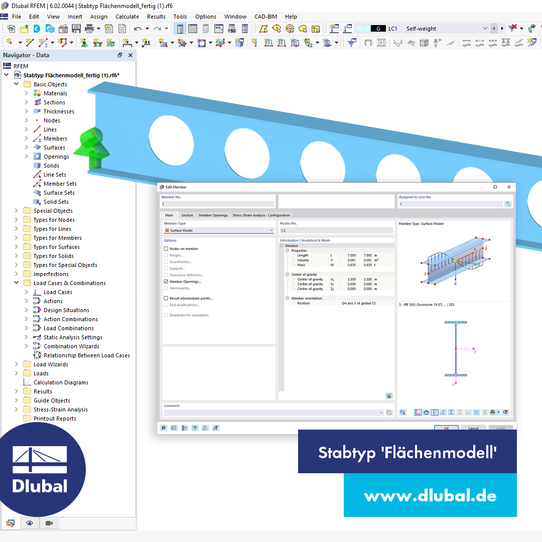 Stabtyp 'Flächenmodell'