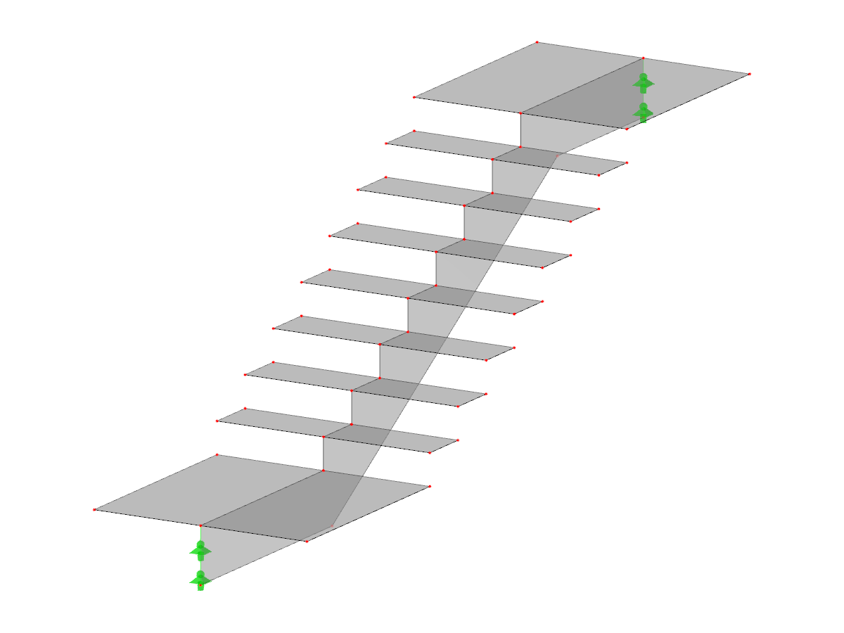 Modell 003891 | STC033 | Einläufige Treppe mit unterem und oberem Podest