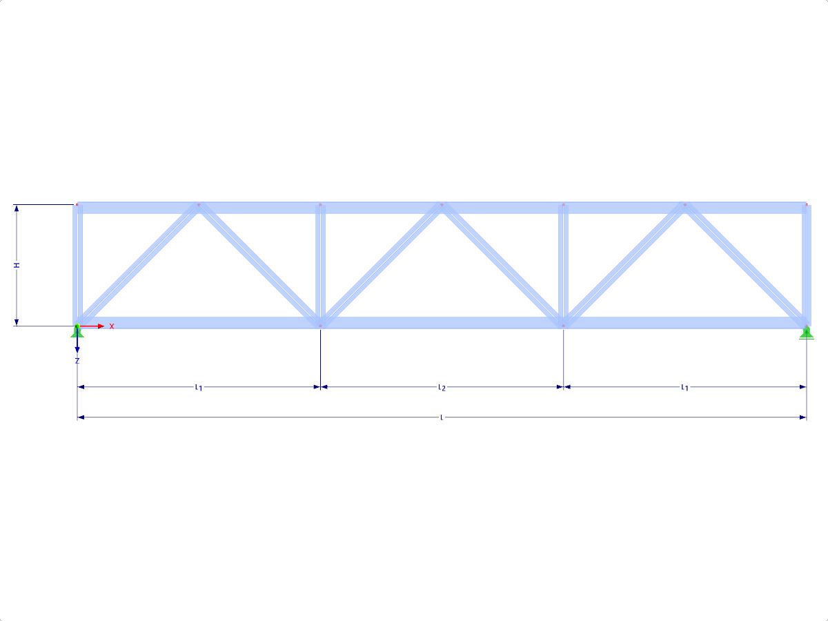 Modell 000435 | FT006 | Parallelgurtiger Fachwerkträger mit Parametern