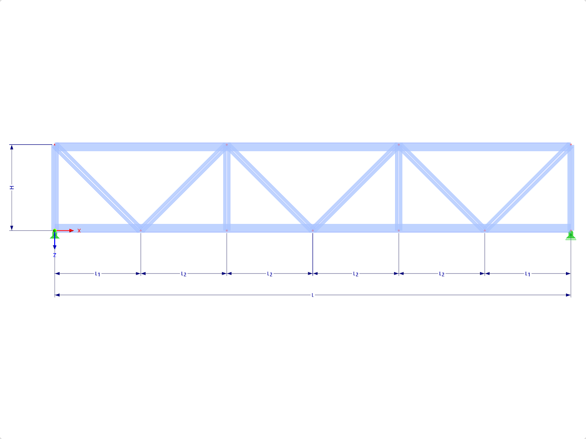 Modell 000440 | FT012 | Parallelgurtiger Fachwerkträger mit Parametern