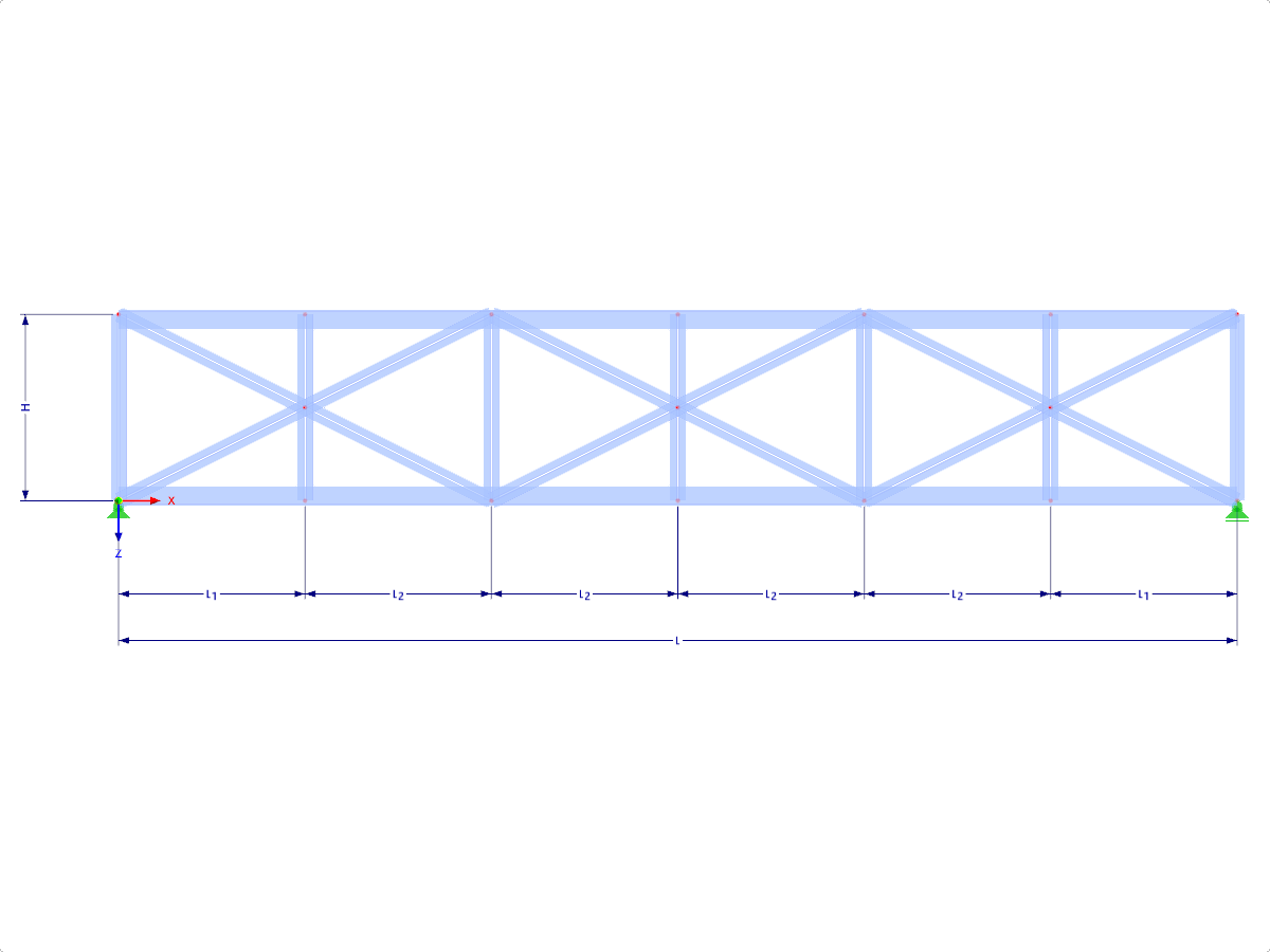 Modell 000469 | FT033 | Parallelgurtiger Fachwerkträger mit Parametern