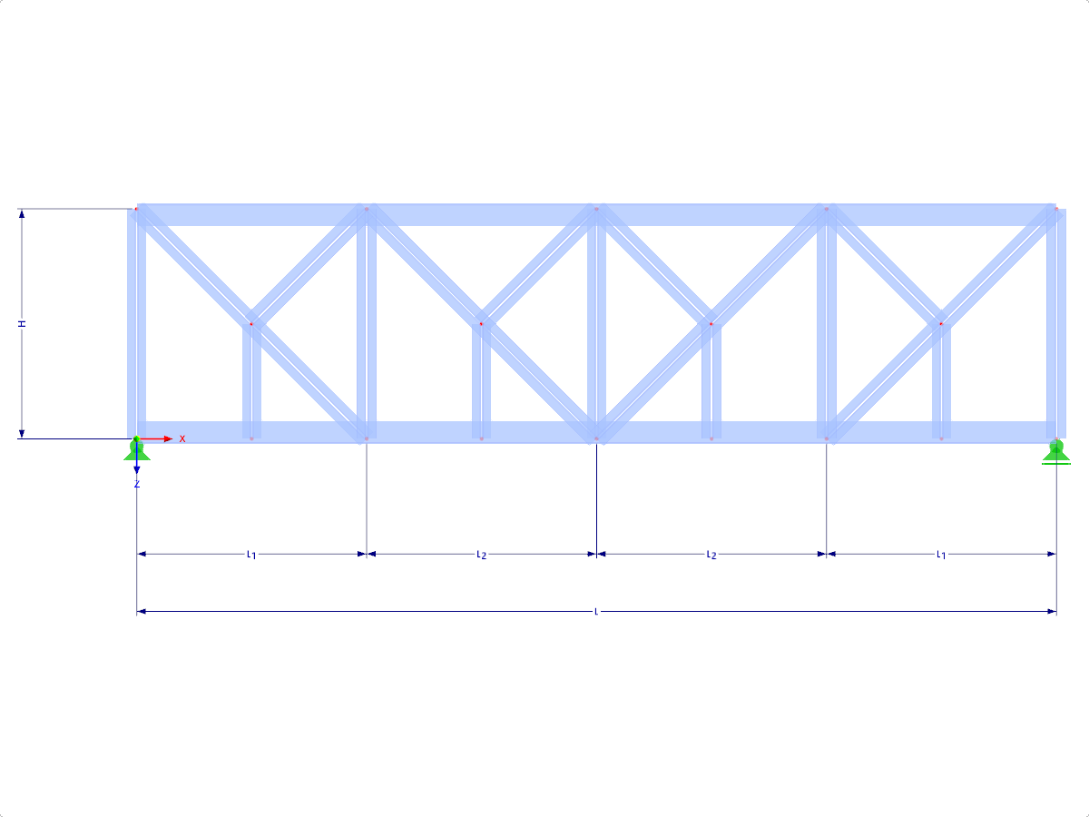 Modell 000472 | FT040 | Parallelgurtiger Fachwerkträger mit Parametern