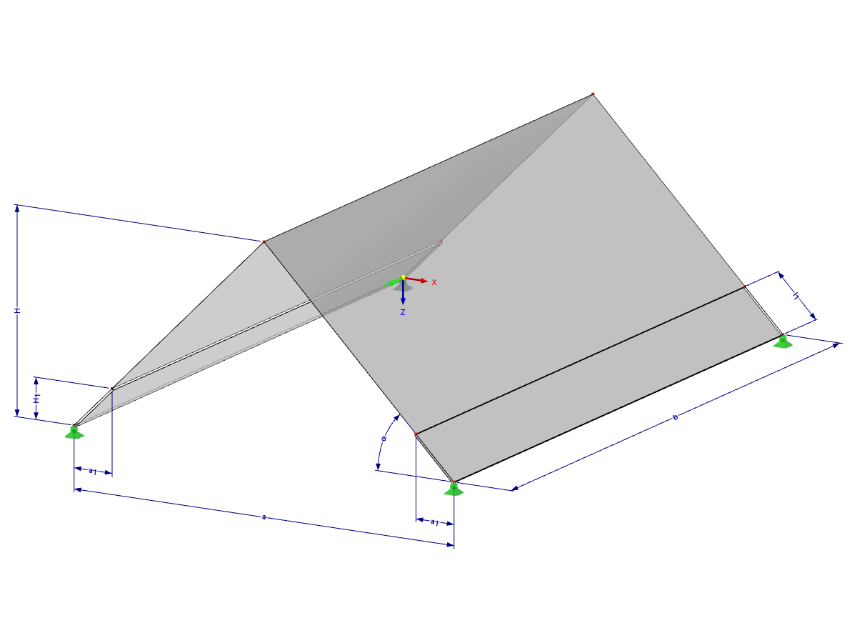 Modell 001337 | Dach (skriptiert) | Neigung über Höhe/Winkel/Schräge mit Parametern