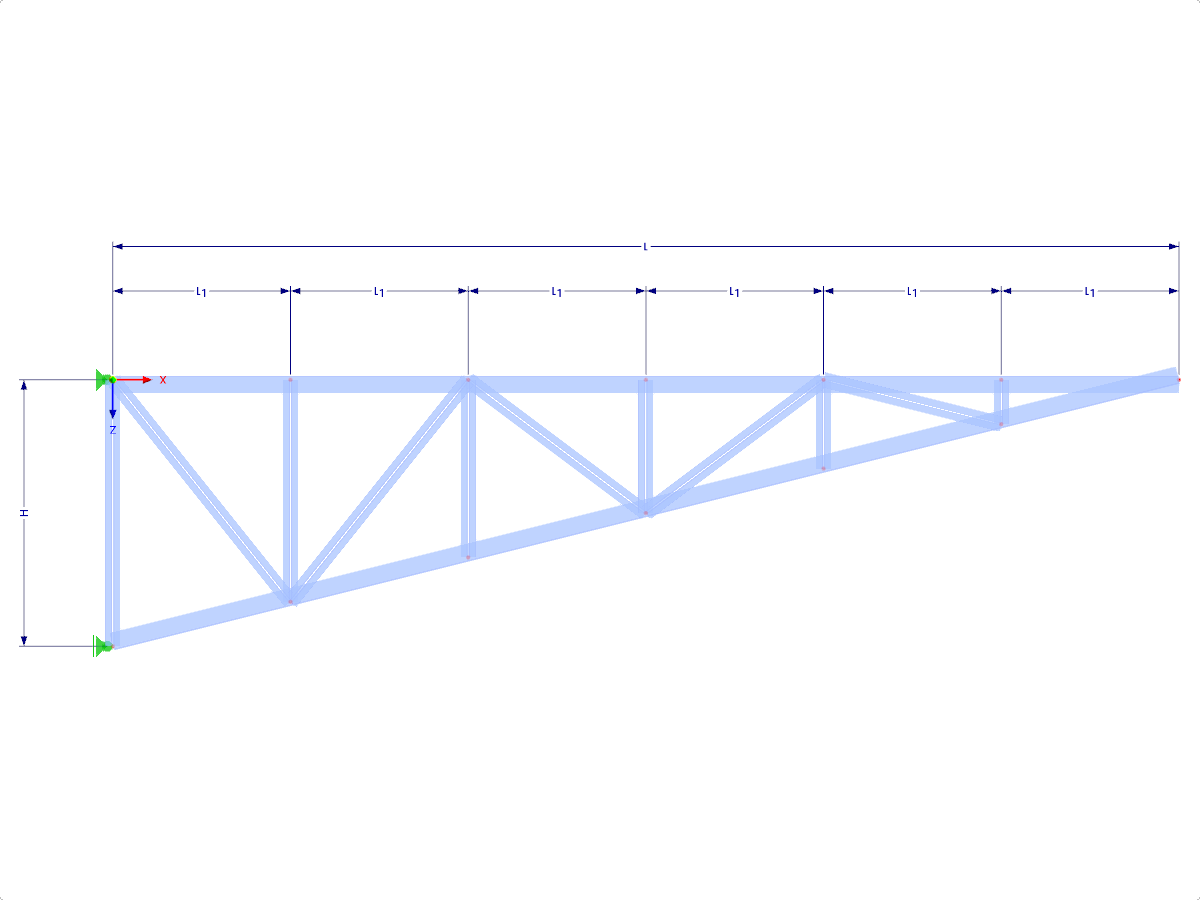 Modell 001754 | FT221-b | Fachwerk für Pultdach mit Parametern