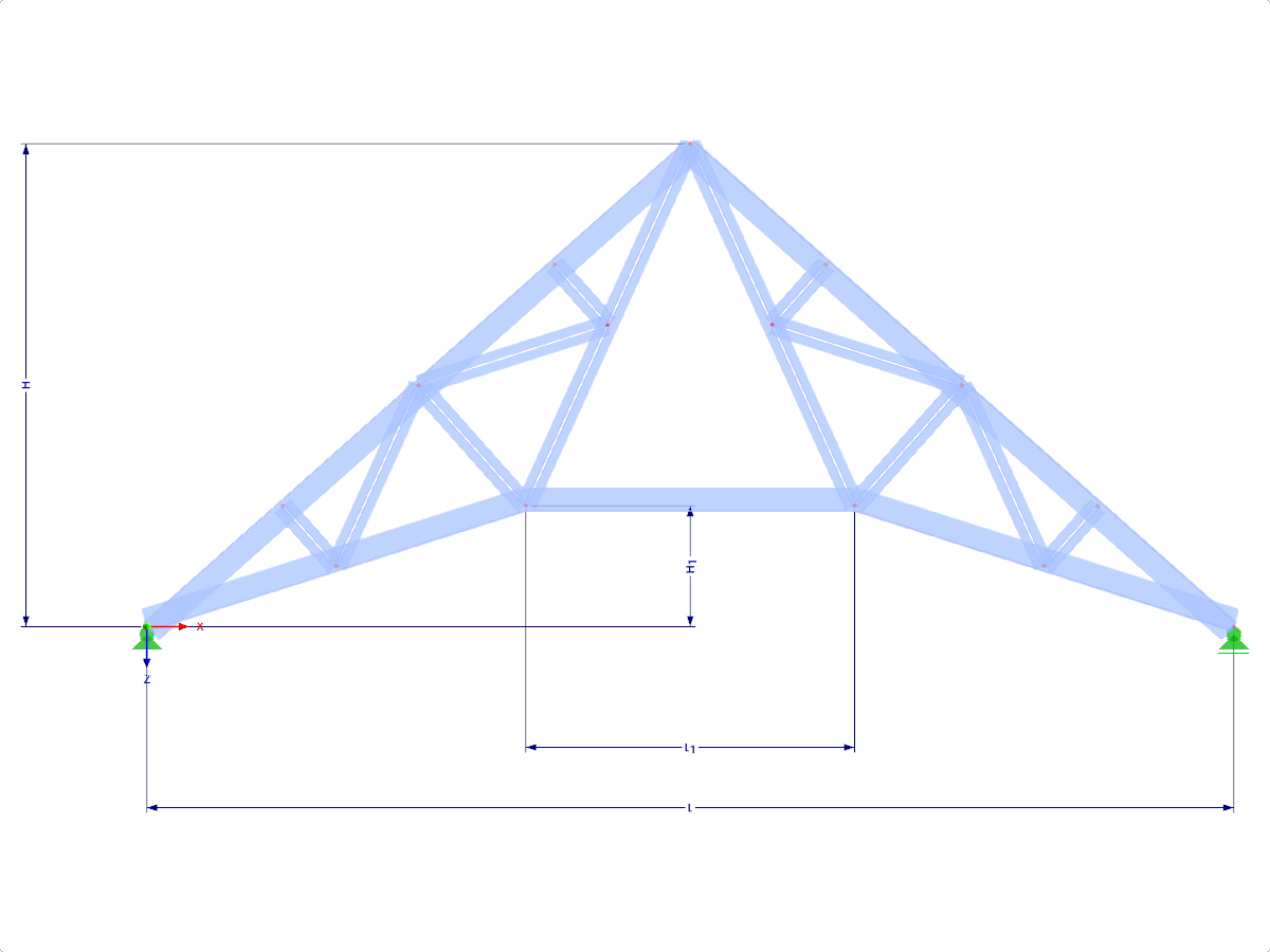 Modell 001779 | FT360 | Dreieckfachwerk mit Parametern