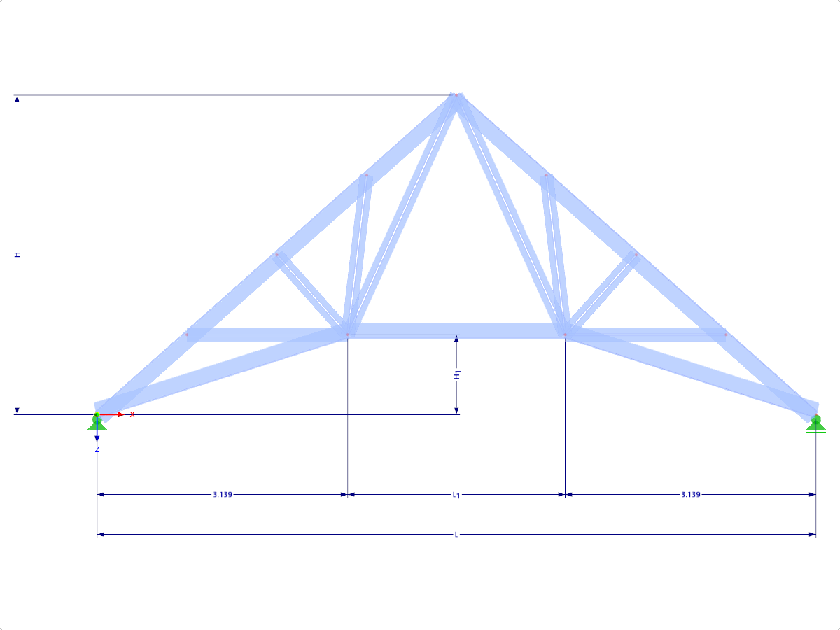 Modell 001782 | FT410 | Dreieckfachwerk mit Parametern