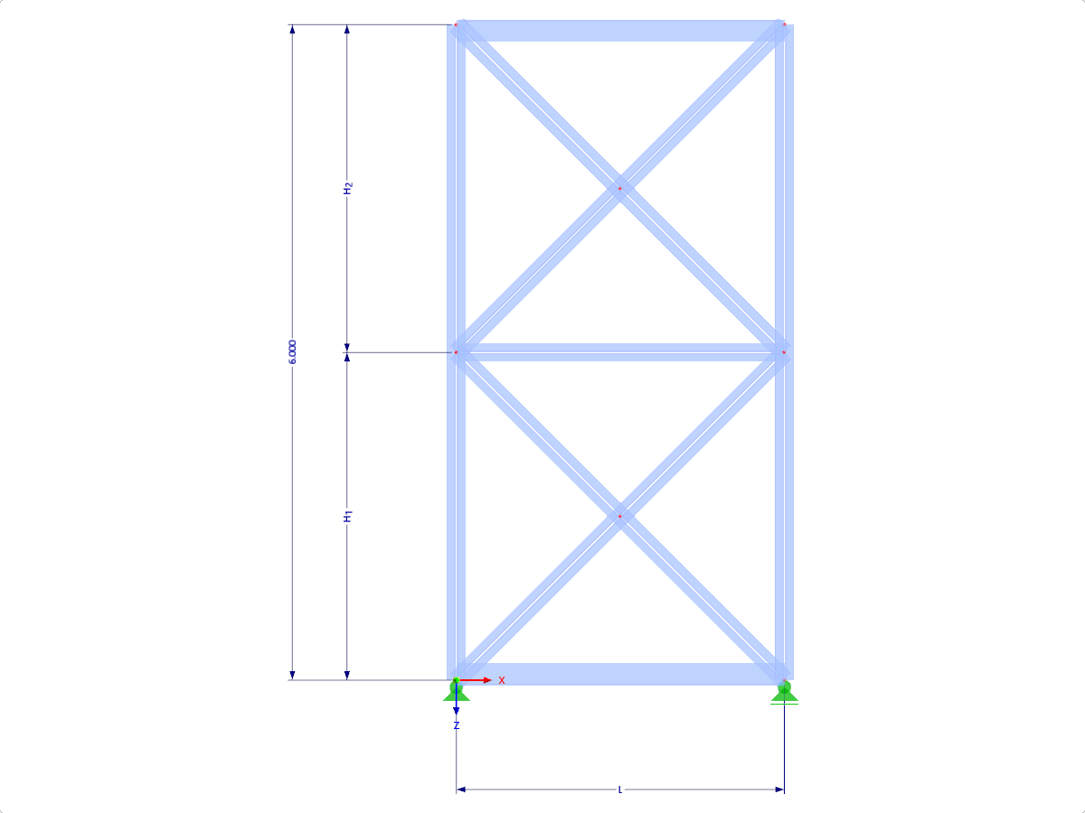 Modell 001795 | FTX002 | Parallelgurtiger Fachwerkträger mit Parametern