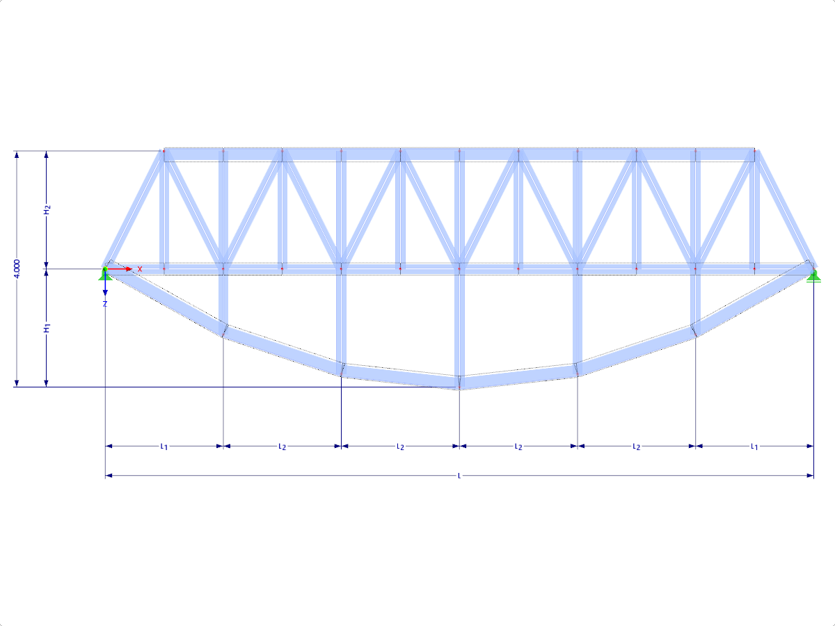 Modell 001939 | FTZ180p-plg | Parabolisch - parallelgurtiger Untergurt mit Parametern