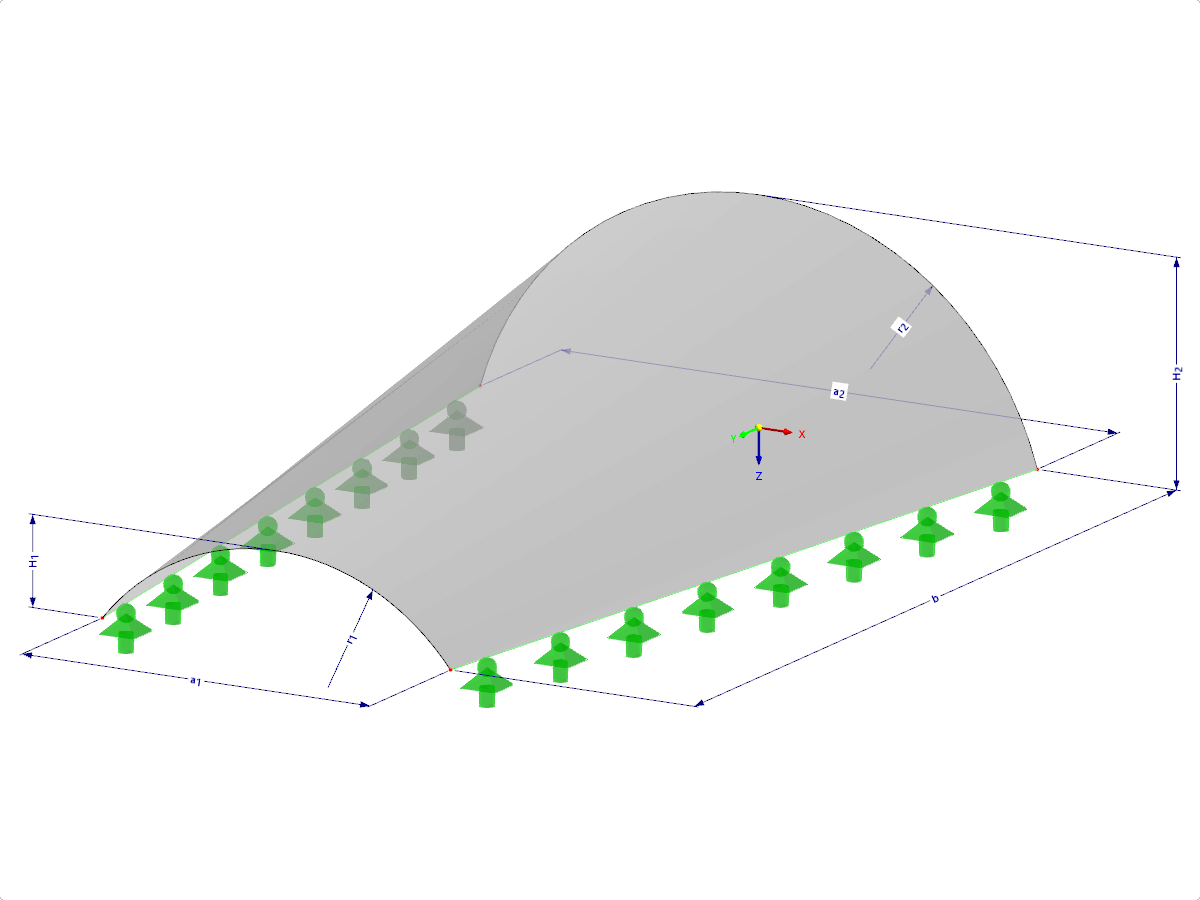 Modell 002010 | SHC006 | Tonnengewölbe mit Parametern