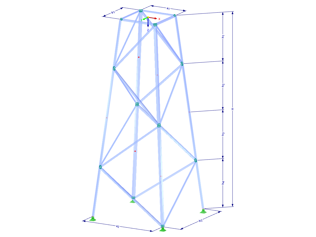 Modell 002083 | TSR014-a | Gittermast mit Parametern