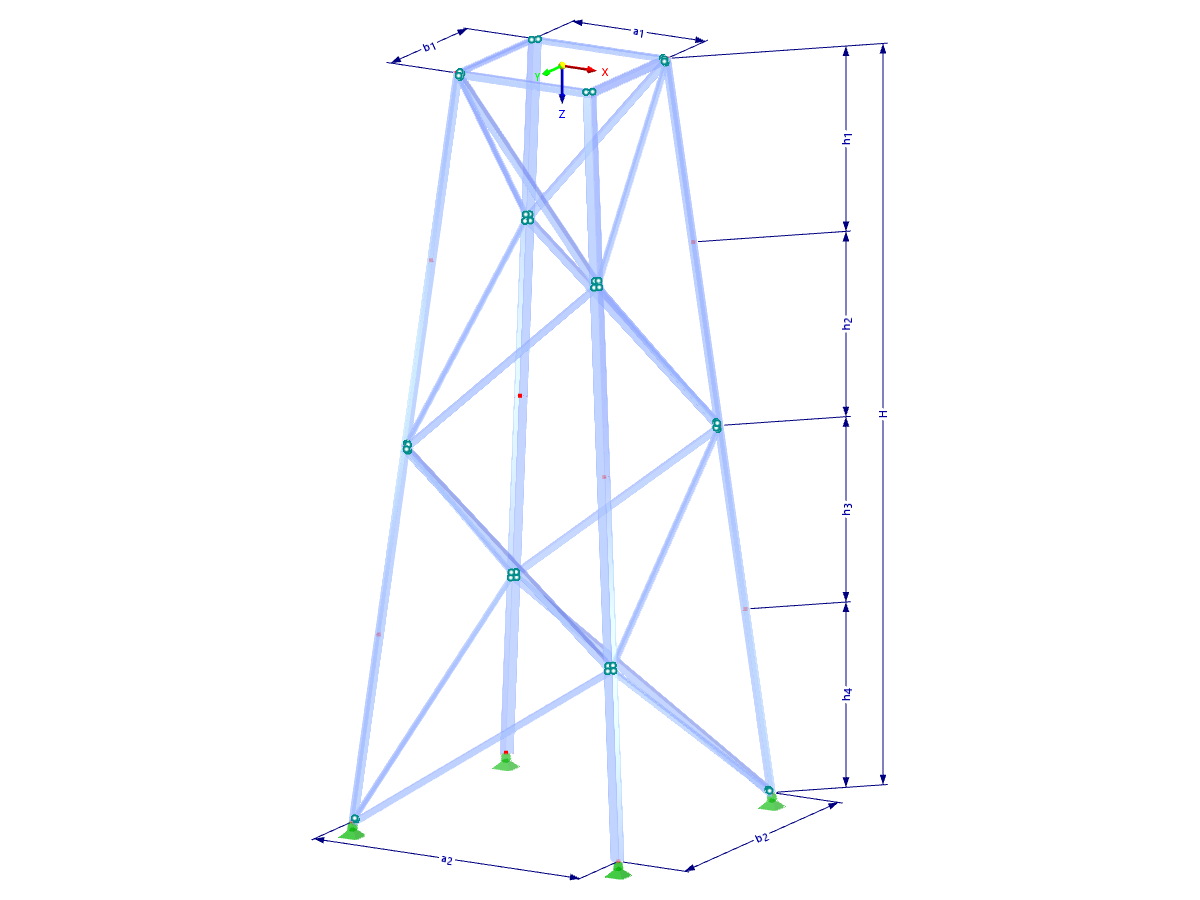 Modell 002084 | TSR014-b | Gittermast mit Parametern